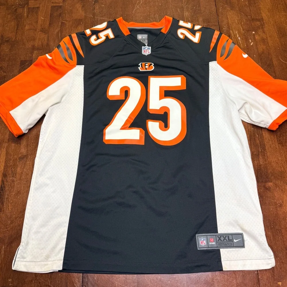 Nike Cincinnati Bengals‎ Jersey Mens XXL Black Giovani Bernard 25 NFL On Field